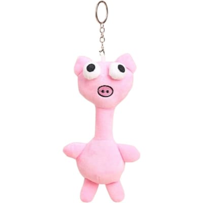 Grappig Ontwerp Kip Pluche Sleutelhanger Witte Kleur Schattige Stijl Giraffe Tas Hanger Creatief Cadeau 20CM Roze Varken Pluche Hanger white