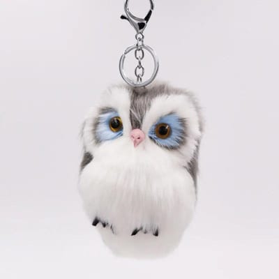 Leuke Uil Sleutelhanger Pluche Grote Ogen Vogel Tas Charm Auto Hanger Sleutelhanger Accessoires voor Mannen Vrouwen Kinderen Cadeaus gray