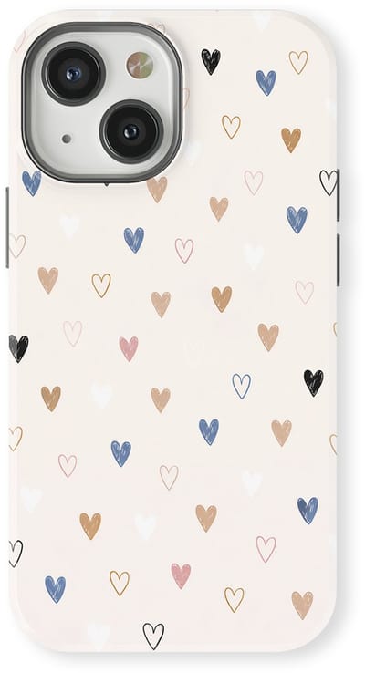 Tough Hoesje met Hartjes geschikt voor iPhone 13 Mini | Little Love Tough Case Geschikt voor Mag | Hartjes Print Backcover geschikt voor iPhone 13 Mini Heart Harmony