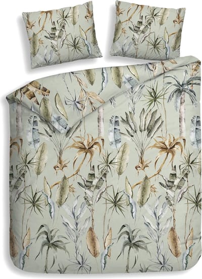 Heckettlane Areca Dekbedovertrek - Lits-jumeaux - Flanel - 240x200-220cm - Groen