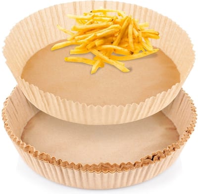 Airfryer Bakje zonder Olie Papier 20 cm 50 stuks - Vorm voor Luchtfriteuse - Frituurmandje - Bakpapier - Accessoires