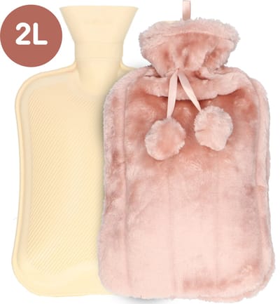 Willy Winkel®-Kruik-Kruik met hoes -Warmwaterkruik met hoes-warmwaterzak-7 uur warm-2 liter-Roze