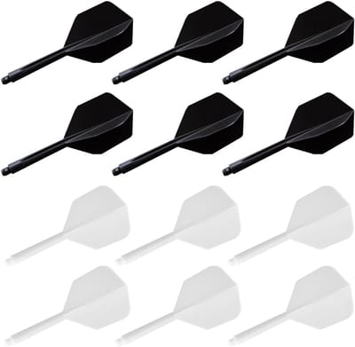 12 Stuks Geïntegreerde Dartpijlen Set 2BA Schuim Vleugels 75mm Assortiment Zwart Wit