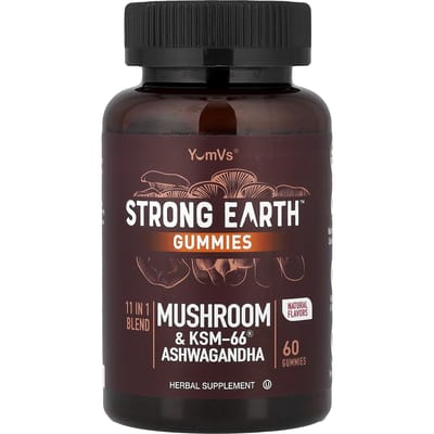 YumVs, Kracht Aarde™ Gummies, Paddenstoel & KSM-66® Ashwagandha, 60 Gummies