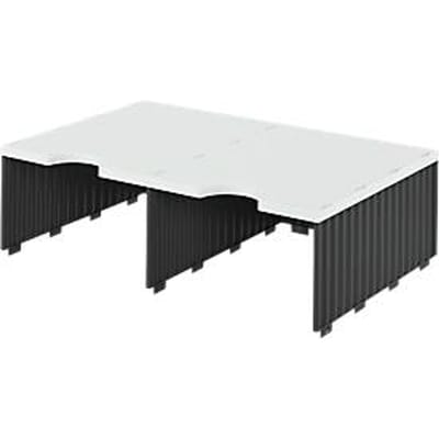 styro® sorteerstation styrodoc Jumbo, C4, 1 etage/2 rijen/2 vakken, zwart