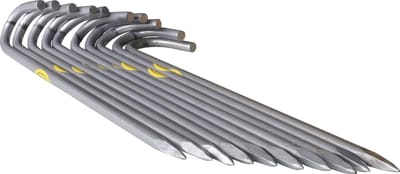 Stormharing Grondpen | 10 Stuks | Ø10 x 420mm / 55mm | Stalen Staaf | Geschikt voor grote tenten Groepstenten Evenement Tenten Voortenten | Alle Grondsoorten