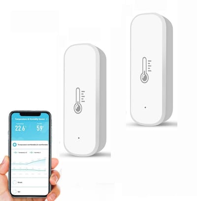 Slimme Hygrometer en Thermometer Sensor voor Thuis - Draadloos en Compatibel met Smart Home App