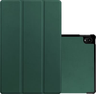 Hoes - Geschikt voor Lenovo Tab P11 - Dun & Stevig - Trifold Bookcase - Hard Cover - Hardcover Book Case - Tablet Hoesje - Donkergroen
