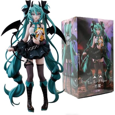 Nouvelle Figurine Anime Hatsune Miku Petit Diable Raton Laveur Position Debout Figurine d'Action en PVC Figurine Jouet Décoration Objets de Collection Cadeaux gray