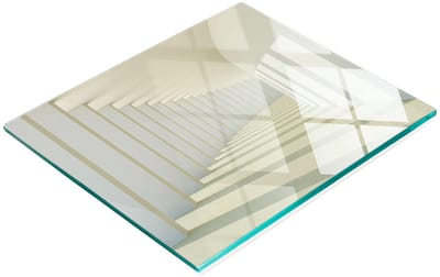 Decoratieve glazen keukensnijplank met gangmotief, 60x52 cm