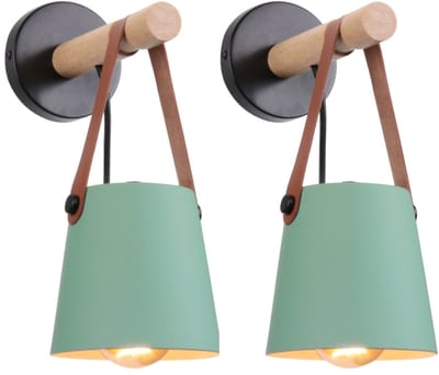 2 Stuks Wandlamp Slaapkamer Moderne Binnenwandlamp Vintage voor Woonkamer Gang Hall Groen
