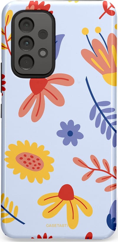 Casetastic hoesje geschikt voor Samsung Galaxy A53 (2022) 5G - Dubbellaagse bescherming - Bloemenval - Fashion Case - Lavendel Goud Terracotta