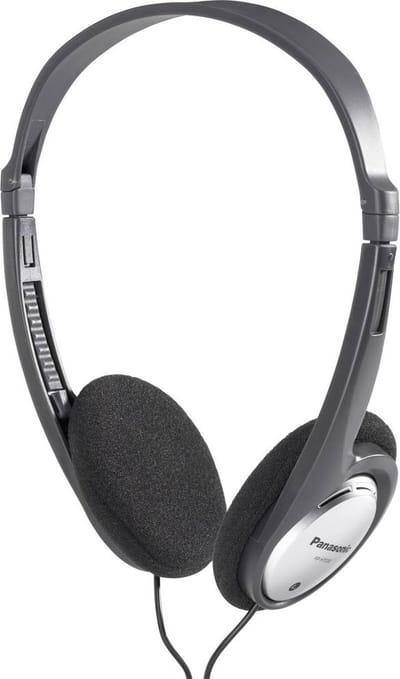 Panasonic RP-HT030 On Ear koptelefoon Kabel Stereo Zwart, Zilver Lichtgewicht