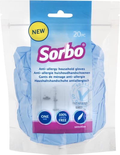 SORBO Wegwerphandschoenen Nitrile - 20 stuks - latexvrije huishoudhandschoenen - zonder poeder