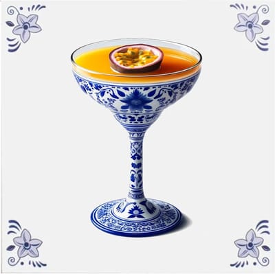 Delfts blauw tegeltje Pornstar martini - delfts blauw wandbord - delftsblauw - hollandse cadeautjes - wanddecoratie - decoratieve accessoires