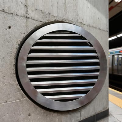 Ventilatierooster Rond - Lamelrooster Muur - Luchtcirculatie Verbeteren - Roestvrij Staal - Aanpasbaar - Zwart