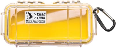 Peli - Micro Case - IP67 - waterdicht - watertight - dustproof - stofdicht - opbergen - #1030 WL WI-YELLOW CLEAR