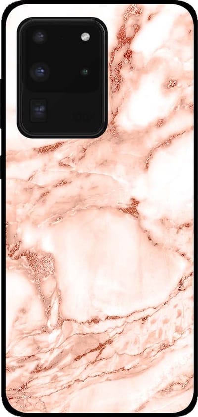 Smartphonica Telefoonhoesje voor Samsung Galaxy S20 Ultra marmer look - backcover marmer hoesje - Wit Rosé Goud geschikt voor Samsung Galaxy S20 Ultra
