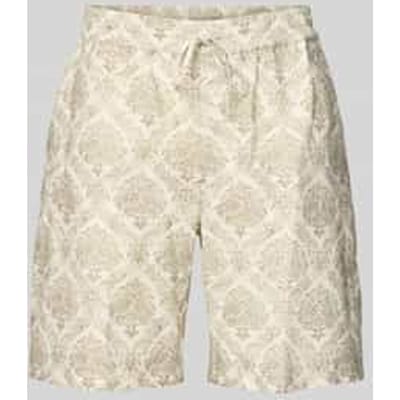 Korte broek van linnenmix in all-over look