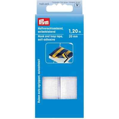 PRYM Klittenbandsluiting zelfklev. 20mm wit 968645 - Klittenband & Velcro - Prym