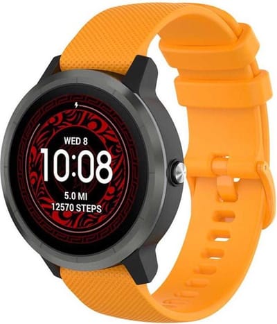 Shop4 - Geschikt voor Garmin Vivoactive 3 Bandje - Siliconen Oranje