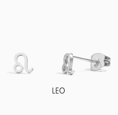 Maevi® Sterrenbeeld Oorbellen - Leeuw/Leo - Kleur: Zilver - RVS / Roestvrijstaal / Stainless Steel - Luxe Oorbellen - Hoge Kwaliteit - Verkleurt niet - Oorknopjes / Oorhanger - Incl. Luxe Cadeauverpakking - Zilveren Oorbellen