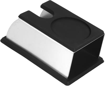Coffee Tamper Stand voor Koffiemaker - Professionele Manipulatie Station voor Koffiepulver, 14 x 7.5 x 6.5 cm, Zwart, Perfect voor Barista en Koffieliefhebbers