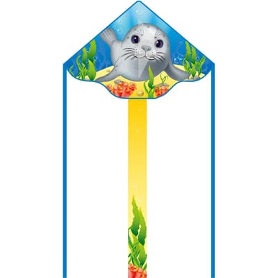 Kindervlieger HQ Simple Flyer 120 Seal 102005 Blauw 120 x 75 cm + 150 cm staart