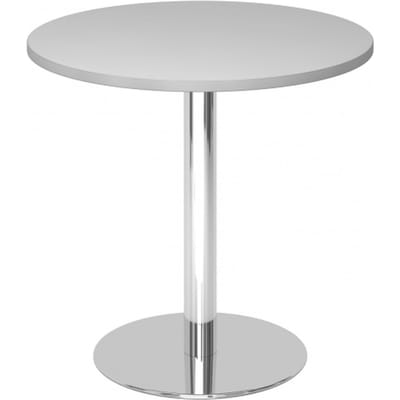 BISTRO F80R C - Systeem conferentietafel Grijs Chroom Ø 80