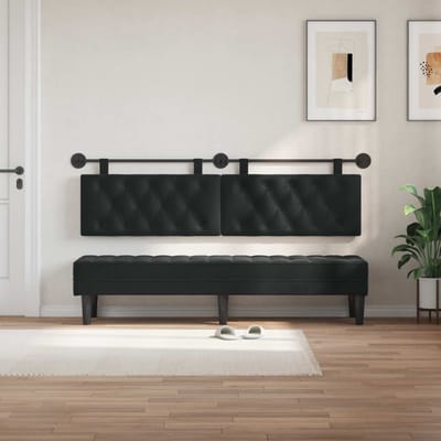 vidaXL - Hangend - hoofdbord - Zwart - Fluweel