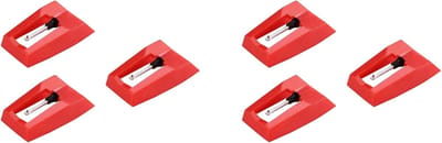 Platenspeler Naalden - Naalden Fonograaf - Muziek Afspelen - Universele Pasvorm - 6 Stuks - Rood