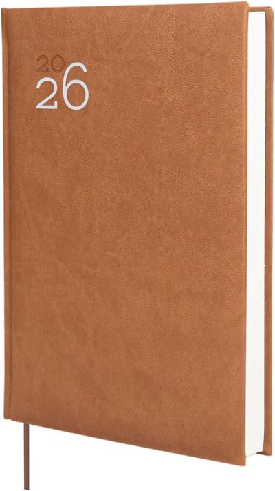 Jaarplanner 2026 Dagplanner Hardcover Bruin Kalender Maandplanner