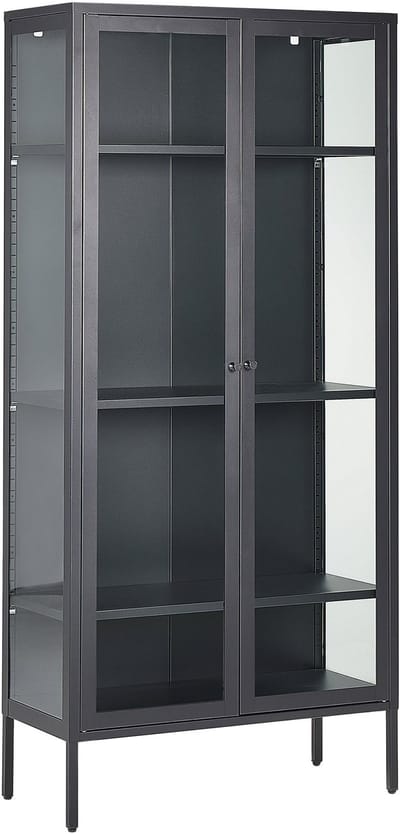 HARTY - Vitrinekast - Zwart - Staal