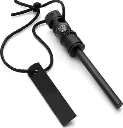 Scoby - Vuurstaaf - Overlevingsstick - Kampvuurstarter - Fire Starter - 3-in-1 - Zwart