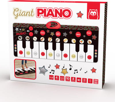 Eurekakids Giant Piano - Groot Keyboard Speelkleed - Reuze Pianomat - Vloerpiano met Opneemfunctie - 150 cm - Zwart