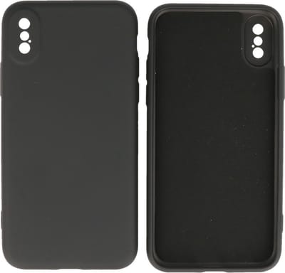 Hoesje Geschikt voor iPhone Xs & iPhone X - 2.0mm Dikke Fashion Telefoonhoesje Backcover - Siliconen Hoesje - Zwart