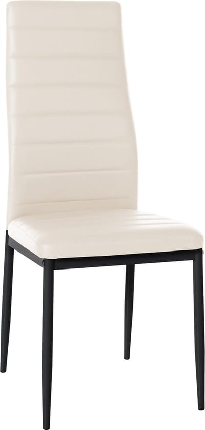 CLP Mayfair Eetkamerstoel - Zonder armleuning - Fauteuil - Metalen onderstel - creme Kunstleer