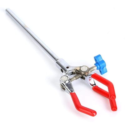 Dailygoods- Buisklemhouder Verstelbaar - Driepins Klem - Antislipoppervlak - Zinklegering - Diameter 80 mm - Staaflengte 155 mm - Laboratoriumklem