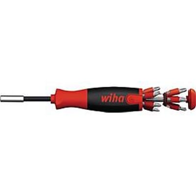 Wiha Schroevendraaier met bitmagazijn LiftUp 25 magnetisch assorti met 12 bits, 1/4 - 38600