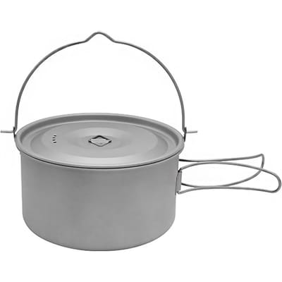 Pot suspendu ultraléger en titane de 1,8 l/3 l, avec couvercle et poignée pliable, pour Camping en plein air et randonnée 1.8L gray