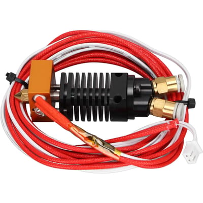 2 In 1 Uit Hotend Kit 2 Kleuren Metaal 12V 3D Printer Extruder met Siliconen Hoes Schroeven voor Ender 3 black