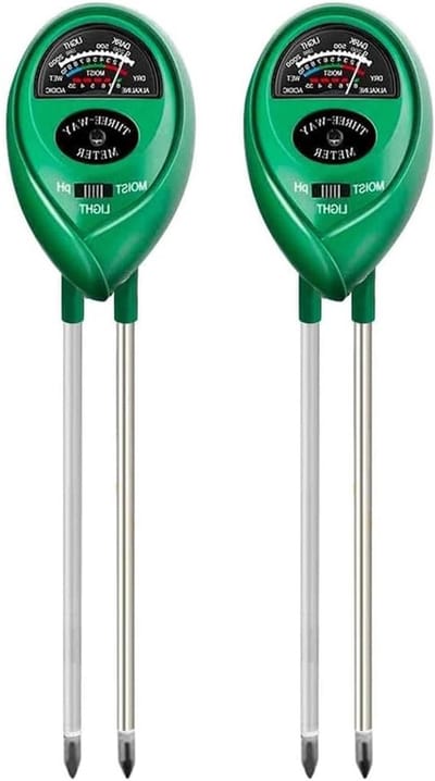2-delige Bodemtester - 3-in-1 pH, Vochtigheid en Lichtmeter voor Planten en Tuinieren - Accuvrij Bodemvochtmeter voor Tuin en Boerderij