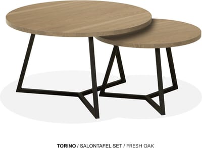 Maxfurn - Set ronde salontafels | Zeer krasvast | Kleur: fresh oak