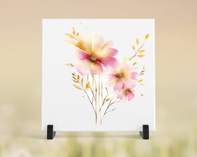 Tegeltje met tekst/afbeelding - Bloemen 12. - 15x15 cm - tegeltje met afbeelding, cadeau, tegeltje, tegeltjes met tekst, tegeltje met spreuk, spreuktegels, woonaccessoires