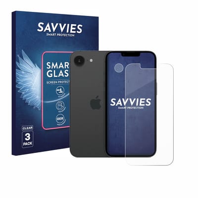 3 Stuks Savvies Screenprotector - geschikt voor Apple iPhone 17e (Voor+Camera) - beschermfolie glas transparant