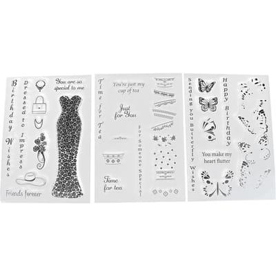 3 Pièces Tampons Transparents Empreinte Claire Adhérence Répétée Facile à Utiliser Tampon Transparent pour Décoration de Création de Cartes white