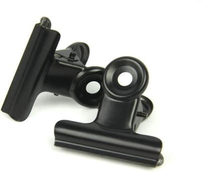 Zwarte Bulldog Clips 22 mm - 30 stuks - Metalen Scharnierclips voor Kantoor en Thuis