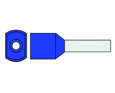 Twin Draad Ferrule 16mm² Blauw DIN Geïsoleerd - 727560 [50 Stuks]
