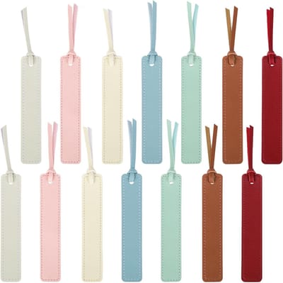 Lederen Bladwijzer Set van 14 Stuks, Perfecte Boekenleggers voor Boekenliefhebbers, Ideaal als Geschenk voor Lezers en Studenten in 7 Kleuren