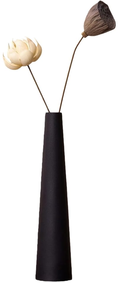 Dailygoods- Keramische Vaas 21,7 cm Hoog - Kleine Bud Vaas - Decoratieve Bloemenvaas - Voor Binnen - Bruiloft/Kantoor - Minimalistisch Design - Bloemenvase
